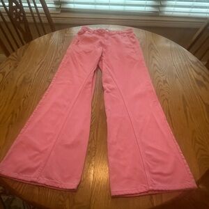 Zara Hi Rise Wide Leg Flare Jeans Bubblegum Pink Size 4 *Measurements* VGUC